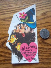 Vtg Valentine Card Wild Hillbilly Birds Nest Beard Ain't Jest For De Boids