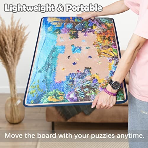 Becko Puzzle Mat Roll Up Puzzle Mats for Jigsaw Puzzles Puzzle Roll Up Mat  Puzzle Board Puzzle Keeper Puzzle Storage with Drawstring Storage Bag for