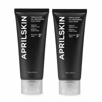 APRILSKIN Triple Acids Oil-Absorbing Clay Mask 2EA Clean Beauty K-Beauty