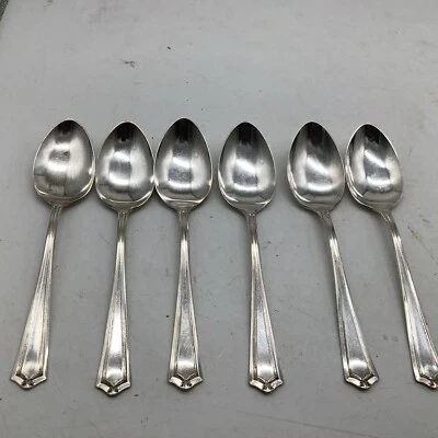 Seis cubiertos de sopa o cucharadas de plata SALEM 1881 Rogers 1915 Foto 1 de 4