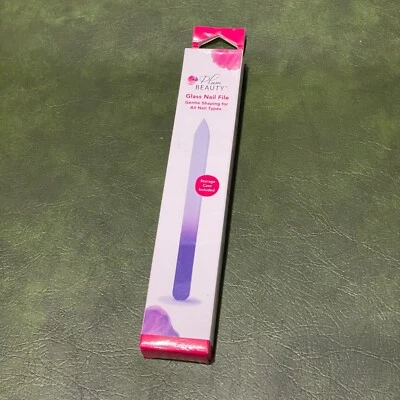 Lima de uñas de color degradado púrpura doble cara de vidrio de belleza ciruela con estuche NUEVO Foto 1 de 2