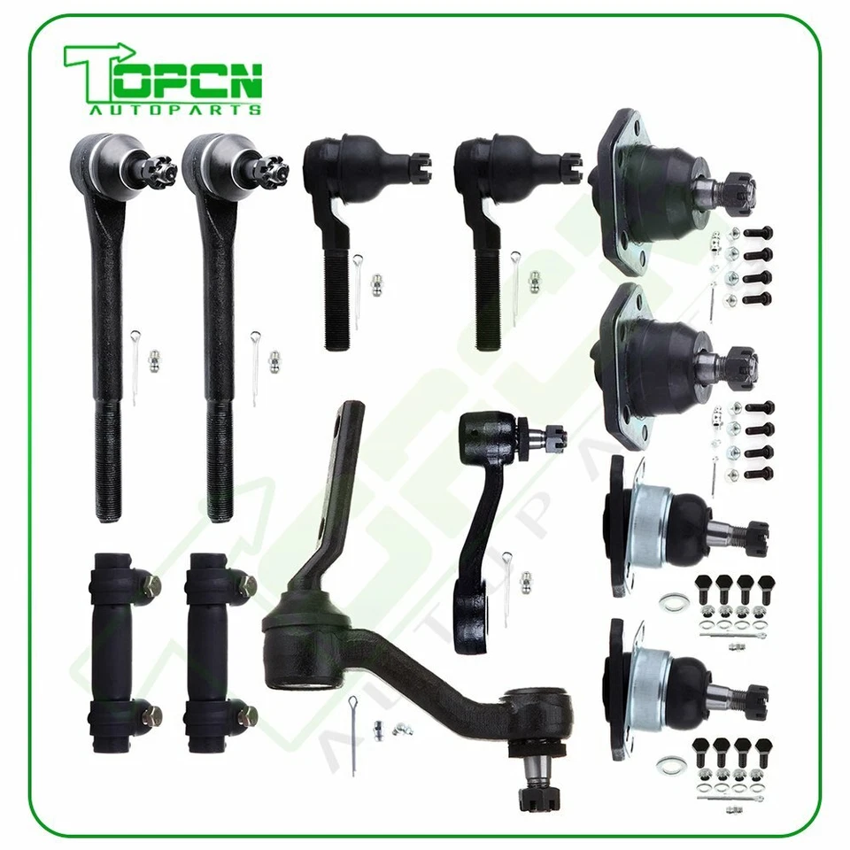 Complete 12 Front Ball Joints Idler Arm Pitman Arm for Chevrolet S10 Blazer 4WD Foto 1 de 4