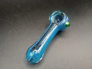 3.5" sky  Blue Dichro Glass Tobacco Smoking Hand Pipe Tobacco Pipe - Picture 1 of 7