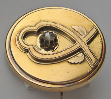 ♦️alte Brosche 585 14kt Gold 12 gr. mit Diamant Altschliff Biedermeier 1567♦️