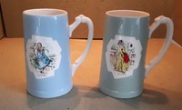 Collectible T G Green Little Nell Miss Nipper Ceramic Tankards 14 cms Tall