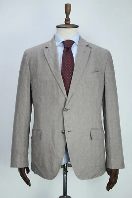 HACKETT Brown Microprint LINEN & WOOL Sport Coat Blazer Jacket 56IT 46US/UK - Image 1 of 4
