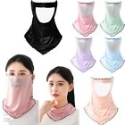 UPF50+ Ice Silk Sunscreen Mask Breathable Mesh Face Cover Scarf  for Summer