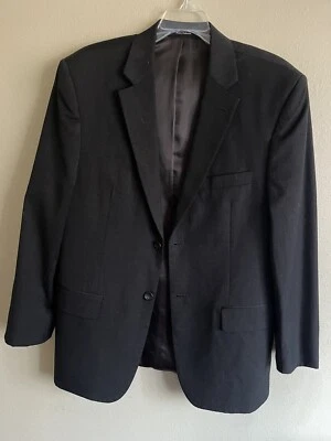 Size 40R Pre-owned Pronto Uomo Dark Gray Wool Two Button Two Vent Jacket Blazer - Image 1 of 4