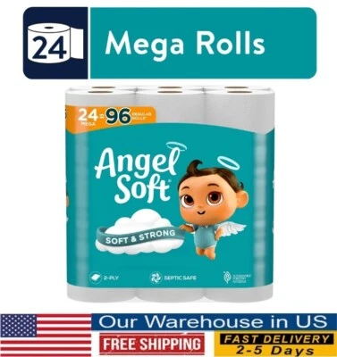 Angel Soft 2-Ply Toilet Paper, 24 Mega Rolls