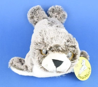 D&Z Stofftier Seehund Robbe drei Größen liegend grau kuschelweich waschbar Plüsch