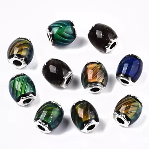 50Pcs Faceted Drum Changing Color Mood Beads Colorful Glass Beads Crafts 9x7~8mm - Picture 1 of 3