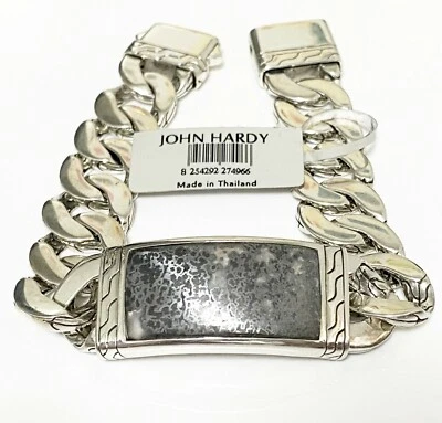 $1,750 John Hardy 8" M Plata Clásica Cadena Estación Calcita Bordillo ID Brazalete Nuevo con Etiquetas Foto 1 de 4