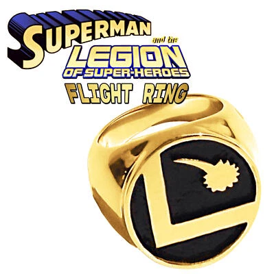 Anillo de vuelo DC Comics Legión de Superhéroes Logo Acero inoxidable Talla 8-14 + BONO Foto 1 de 4