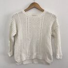 Madewell Womens XS Extra Small Cable Knit Airy Plaza Pull Over Sweater E9797