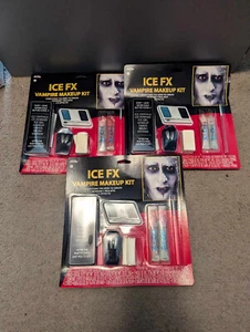 3 Pks of Ice FX Vampire Makeup Kit Easy Safe Ice Crystals Fangs Sponge Halloween - Picture 1 of 4