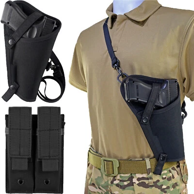 Military-Style Shoulder Holster 1911A1 .45/ Beretta 92F 9mm and Magazine Pouch - Image 1 of 4