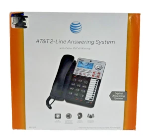 AT&T NEW 2-Line Corded Telephone Digital Answering System Caller ID Desk - Picture 1 of 17