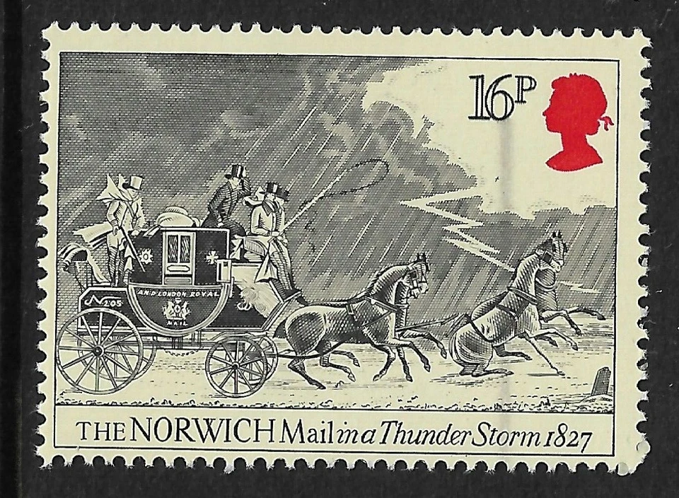 GB 1984 sg1260 16p Mail Coach Doctor Blade error MNH B340 Foto 1 de 1