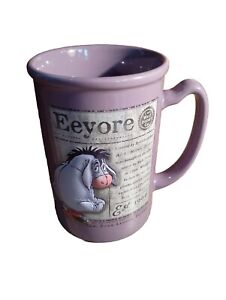 Disney Store Eeyore 3D Purple Mug Large 5.25 x  3.5" Ceramic VGC