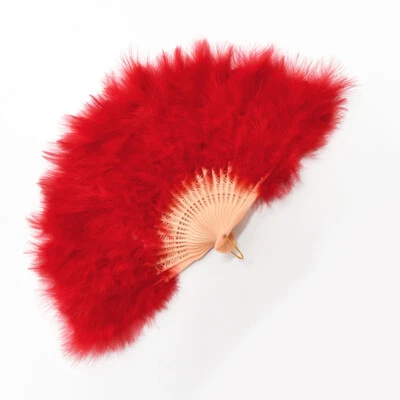 羽毛手扇可折叠花式礼服派对复古舞蹈服装配件 — 第 1/4 张图片