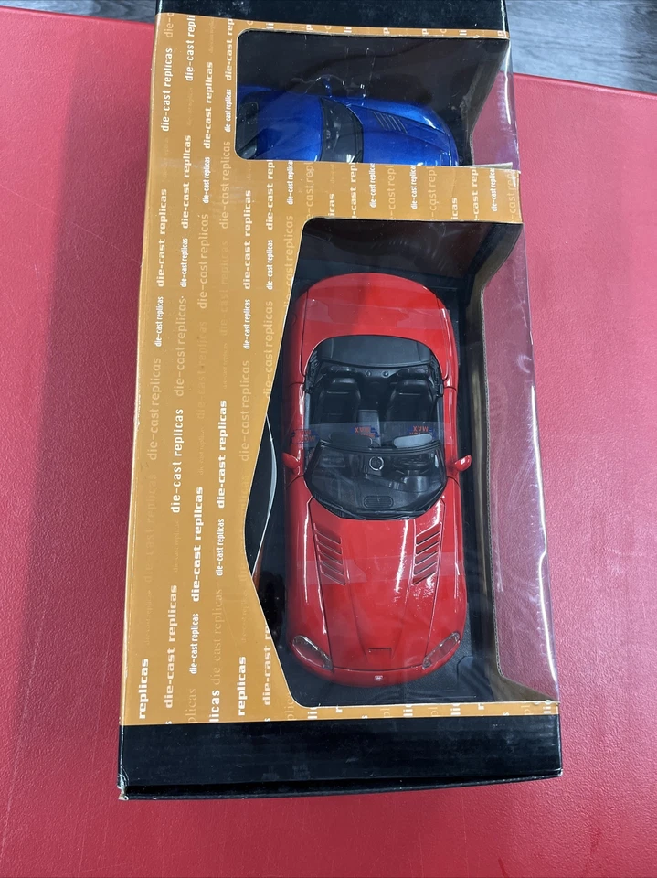 MotorMax 2004 Red Dodge Viper & 1/18 & Blue  1/24  #75152 Die-cast Sealed - Image 1 of 4