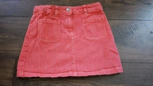 Mini Boden Girls Size 9 - 10 Red White Cotton Stretch Striped Skirt Pockets - Picture 1 of 6