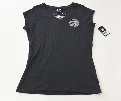 NBA Toronto Raptors Basketball Short Cap Sleeve Jeweled T-Shirt Women's Size XL - Image 1 of 4
