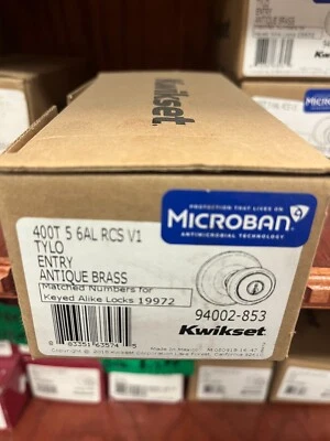 Fechadura de porta Kwikset 400T 5 6AL RCS V1 Tylo entrada latão antigo nova em folha (F1) - Imagem 1 de 4