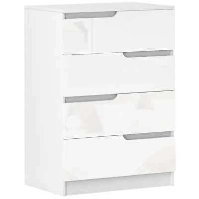 4-Drawer Chest Modern Dresser Bedroom Storage Cabinet Compact Design 85cm White - Image 1 of 4