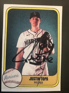 Tarjeta de arte personalizada CORE autografiada por Justin Topa de los Seattle Mariners 2023 - Imagen 1 de 1