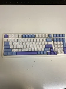 506- AULA F99 Wireless Mechanical Keyboard,Bluetooth Blue&Purple&White - Picture 1 of 9