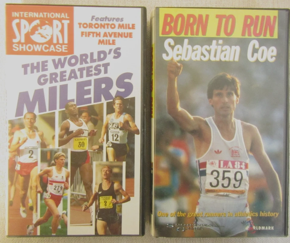 VHS Casettes: Sebastian Coe (Born to Run) + World's Greatest Milers - Image 1 of 1