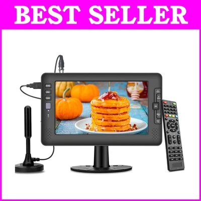 Versatile 9-Inch Mini TV with Digital Tuner & AV Input for Kitchen & Travel - Image 1 of 4