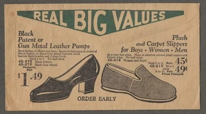 Canada cover. Simpson unused illustrated ad cover for shoes. Around 1940?  [347 - Picture 1 of 2