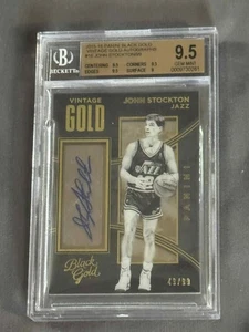 2015-16 Panini Black GOLD Autographs JOHN STOCKTON /99 Auto 10 BGS 9.5 GEM MT $ - Bild 1 von 3