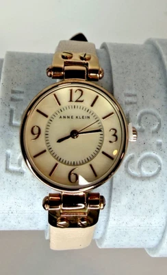Anne Klein Watch Womens Rose Gold Tone Stainless Steel Classic Pale Pink Band - Image 1 of 4