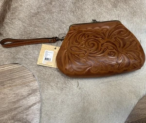 New Patricia Nash Tooled Leather Clutch Purse - Picture 1 of 6