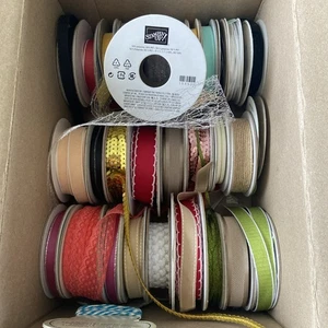 Stampin' Up! BANDPAKET Pailletten SATIN Netz Tüll genäht Preloved Retired - Bild 1 von 11