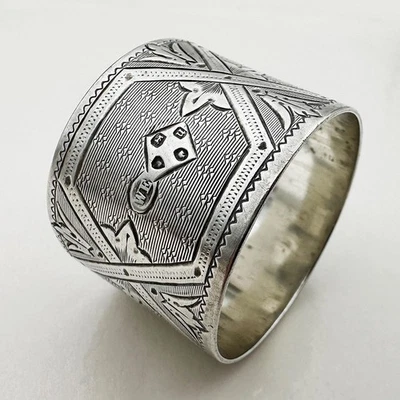 ANILLO SERVILLETA INUSUAL PLATA ESTERLINA VICTORIANO Londres 1875 William Evans Foto 1 de 4