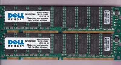 512MB 2x256MB PC-133 DELL SAMSUNG PC133 ECC SNPGX240E/256X12 RAM Memory Kit DIMM - Image 1 of 2