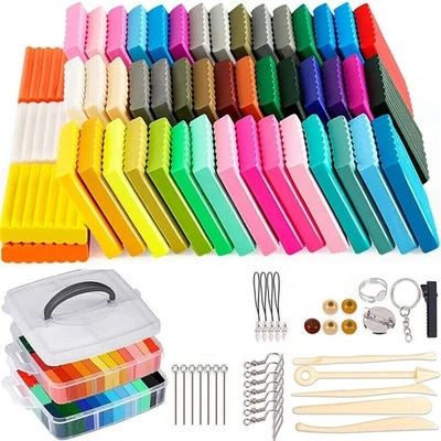 83PCS 50 Color Polymer Clay Starter Kit DIY Modeling Clay Set with Accessories - image 1 of 4