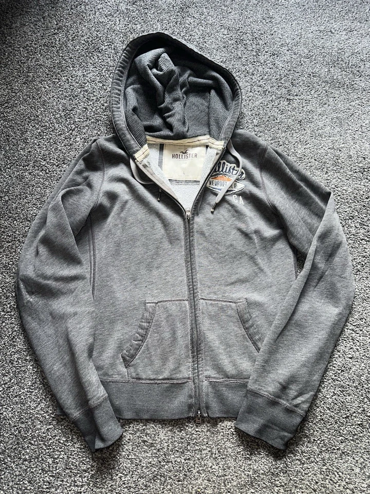 Womens Hollister Hoodie, Size Large, Grey, Full Zip, Lined, Long Sleeve - Image 1 of 4
