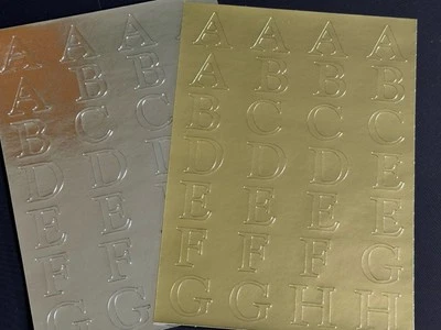 Lote de 2 pegatinas del alfabeto ABC Creative Memories dorado/plateado Foto 1 de 2