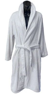 Serena and Lily 土耳其棉毛绒特里白色浴袍女式 S 码 — 第 1/4 张图片