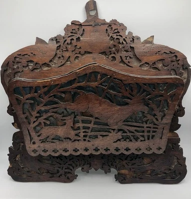 Late 19th Century Black Forest Style Wall Magazine Rack /b - Image 1 of 4