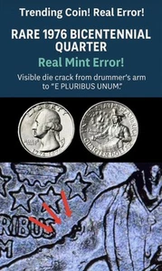RARE-1776 . 1976- Bicentennial Quarter – Real Mint Error! - Picture 1 of 8