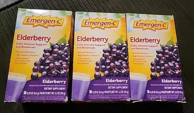 (3) Saúco Emergen-C (18 paquetes cada uno) ~EXP: 1/26 Foto 1 de 4