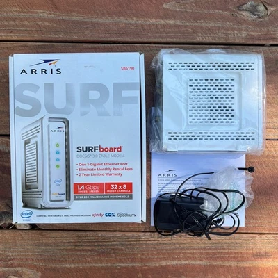 ARRIS SURFboard SB6190 DOCSIS 3.0 Cable Modem 32x8 New Open | NO ETHERNET CABLE - Image 1 of 4