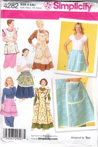 Sewing Pattern Simplicity 4282 Retro Aprons Set Bib Waist Pinafore - Picture 1 of 1