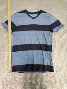 Mossimo T-Shirts Striped Gray Blue V-Neck Size Medium - Picture 1 of 6